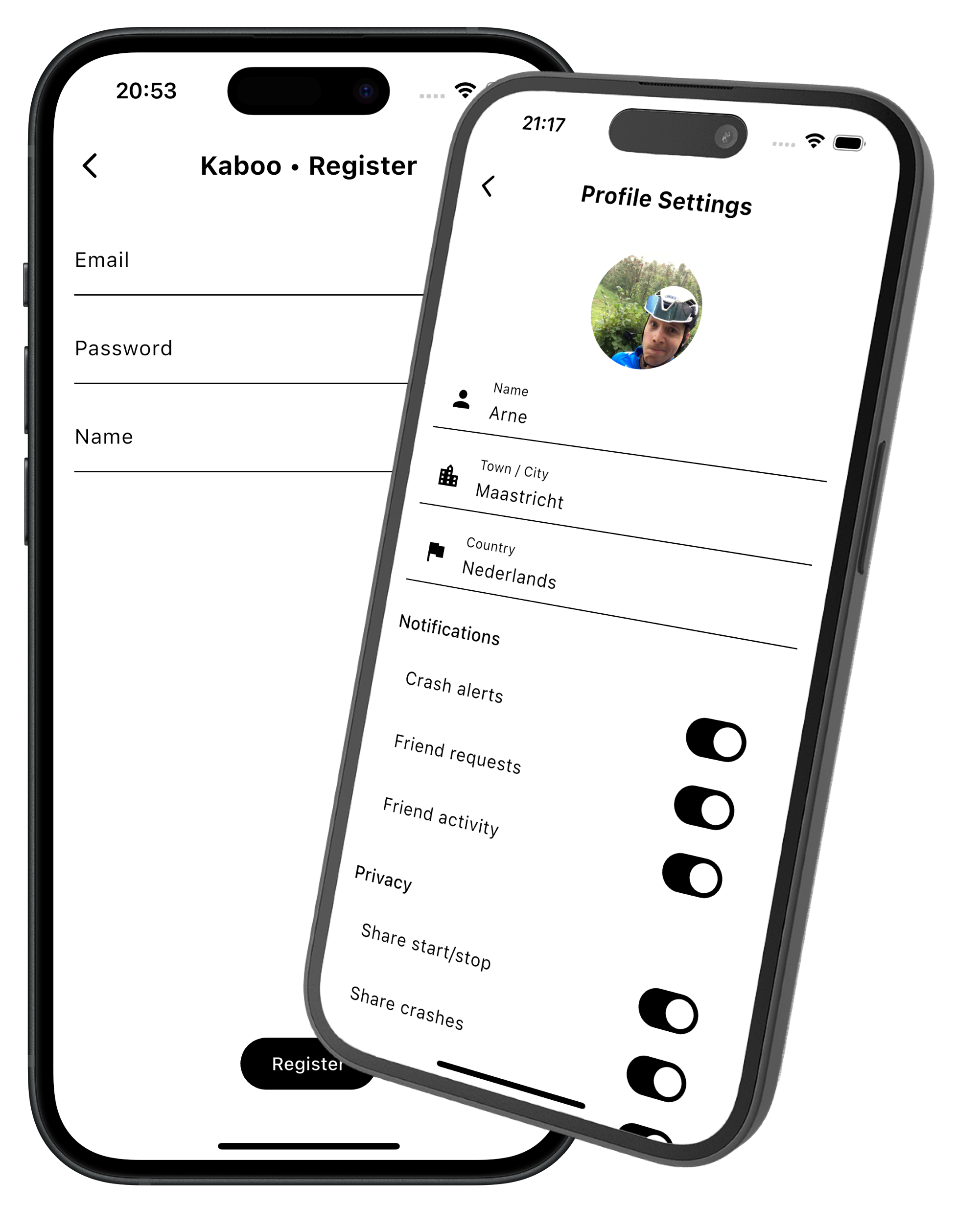 register and setup account